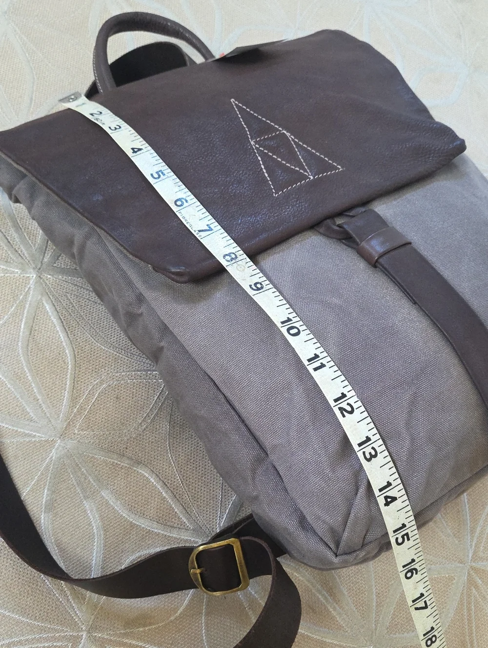 NWT, Ruth Kraus Waxed Canvas And Leather Backpack!
